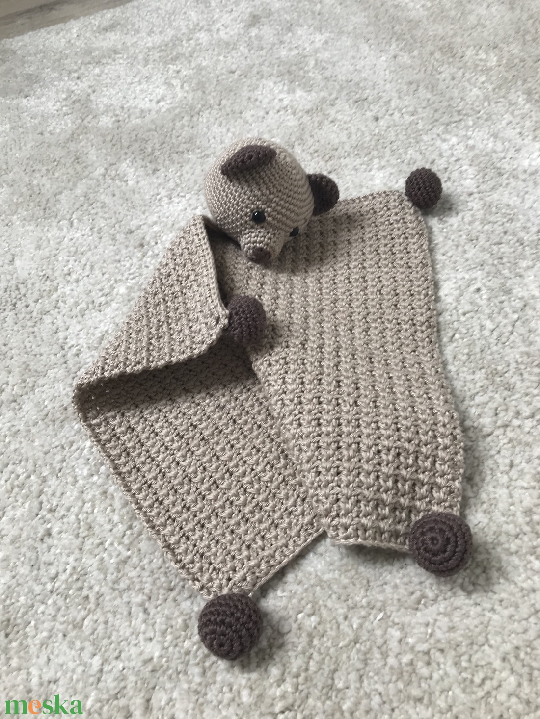 horgolt macis szundikendő - játék & sport - 3 éves kor alattiaknak - alvóka & rongyi - Meska.hu