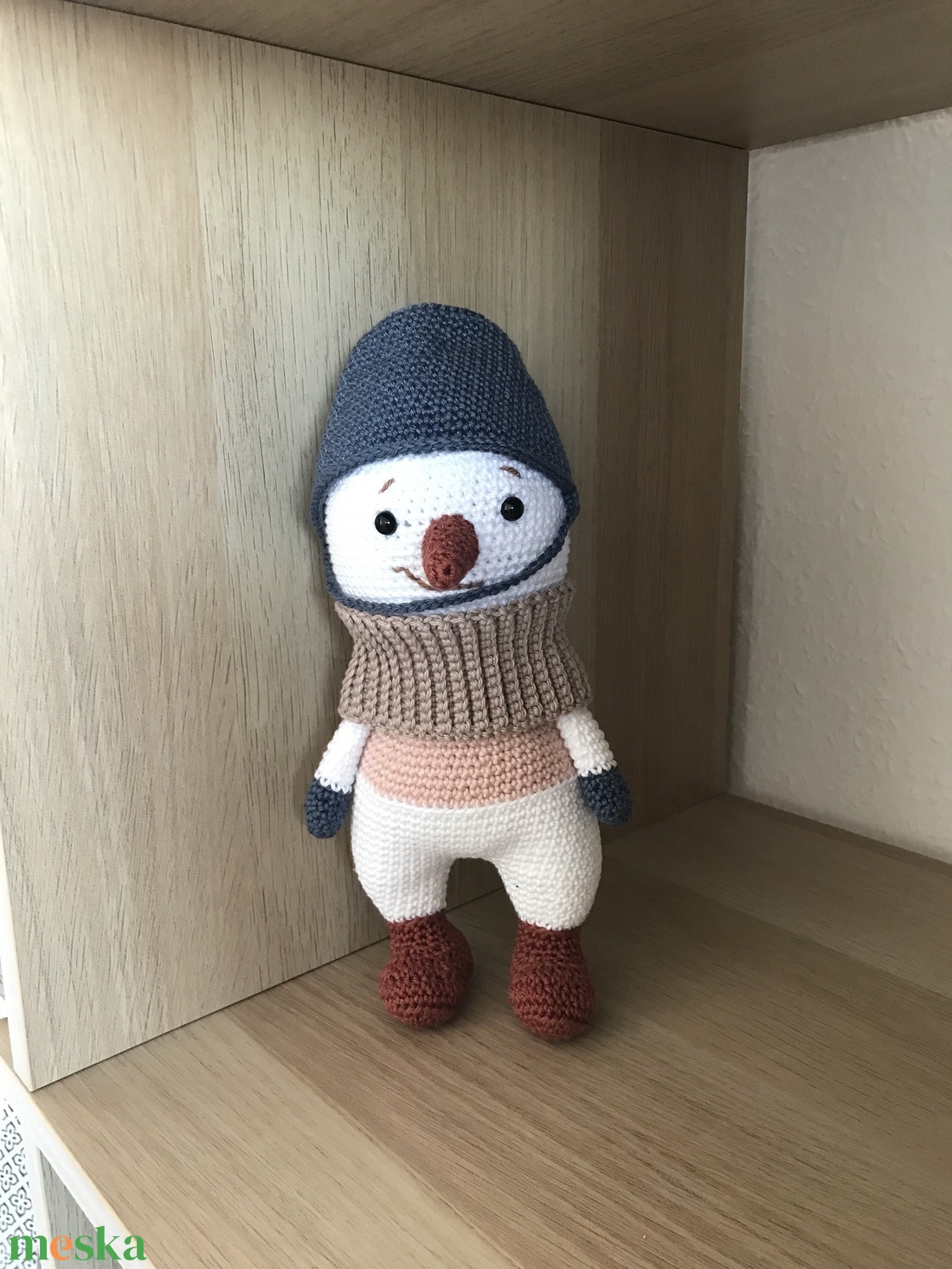 Horgolt hóember - karácsony - karácsonyi lakásdekoráció - karácsonyi manók, figurák - Meska.hu
