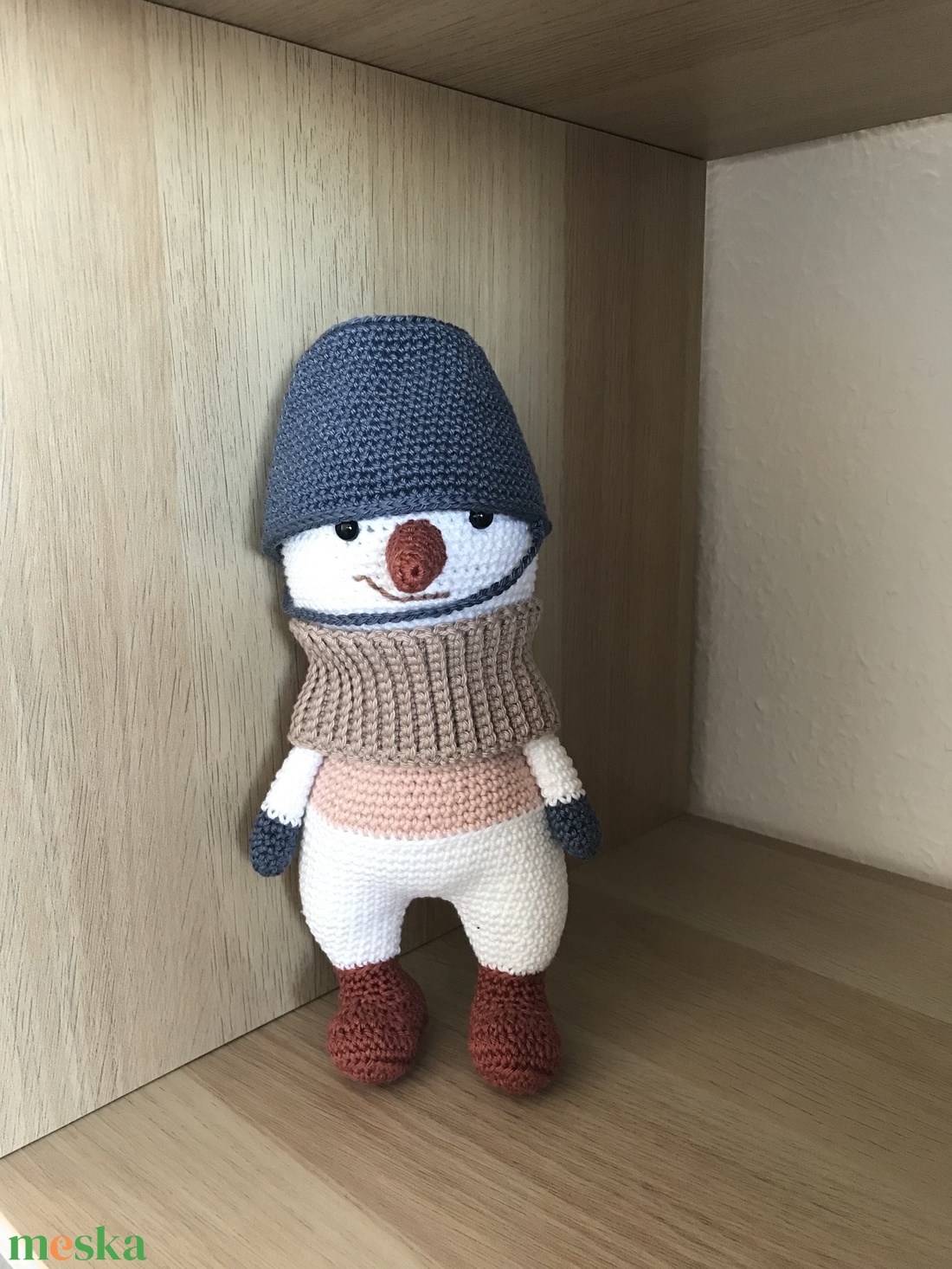 Horgolt hóember - karácsony - karácsonyi lakásdekoráció - karácsonyi manók, figurák - Meska.hu