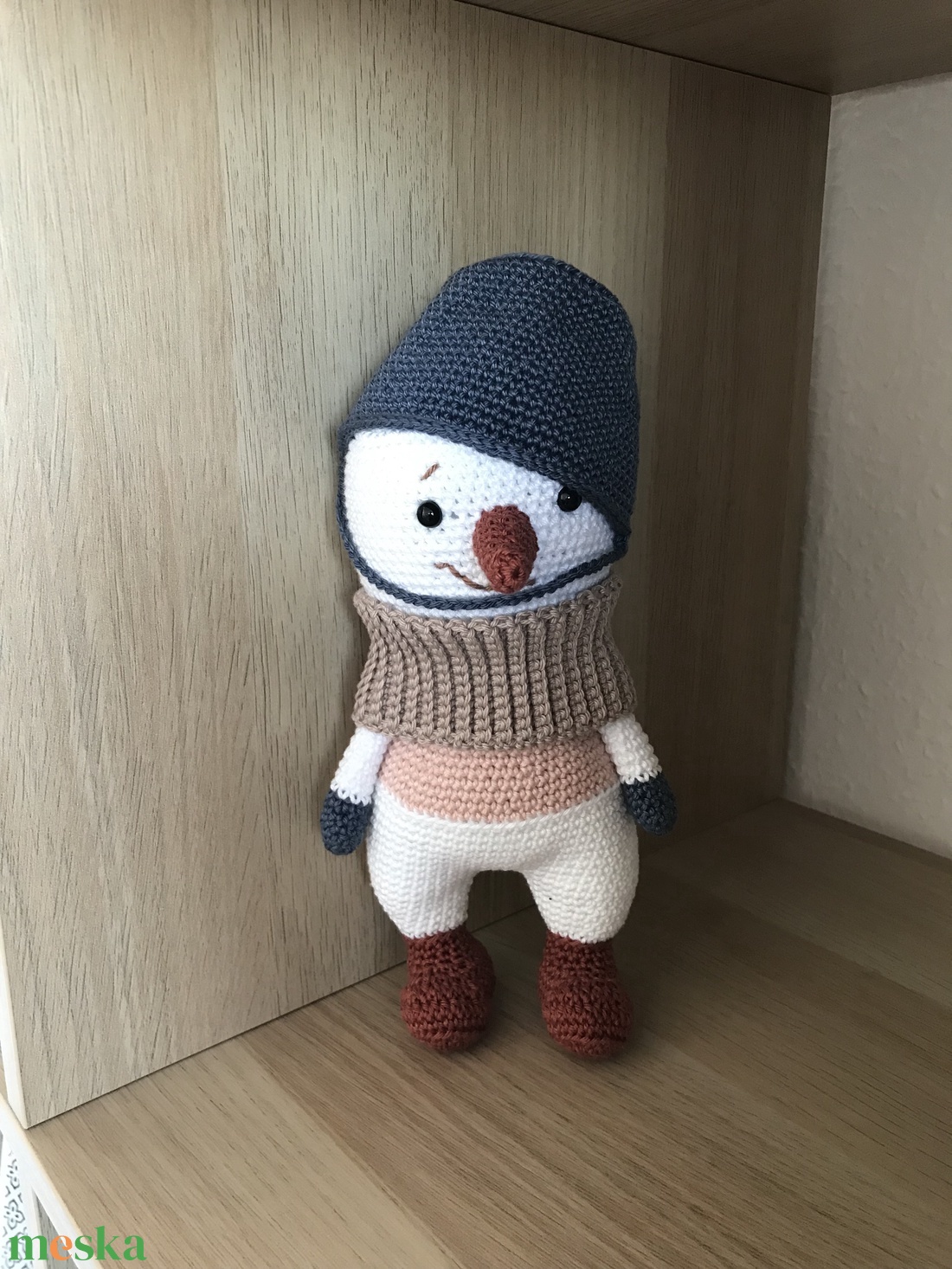 Horgolt hóember - karácsony - karácsonyi lakásdekoráció - karácsonyi manók, figurák - Meska.hu