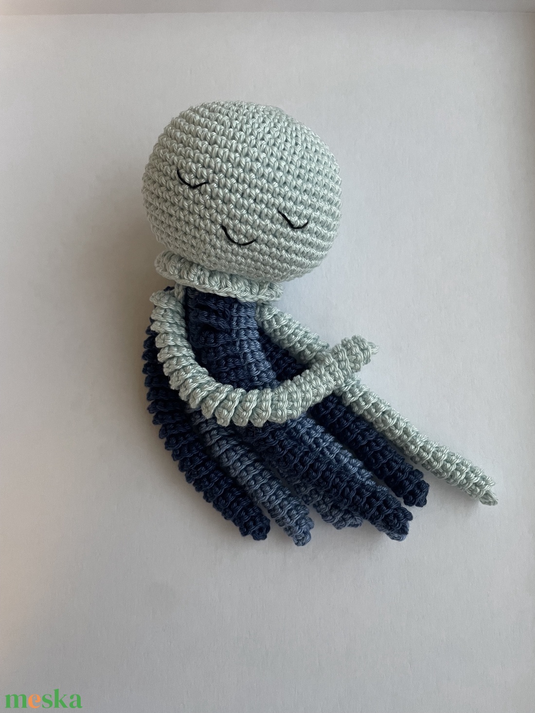 Horgolt kék polip - játék & sport - plüssállat & játékfigura - polip, medúza - Meska.hu