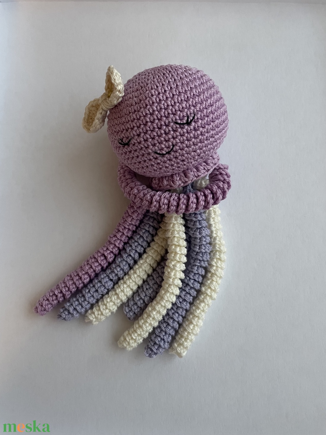 Horgolt lila polip - játék & sport - plüssállat & játékfigura - polip, medúza - Meska.hu