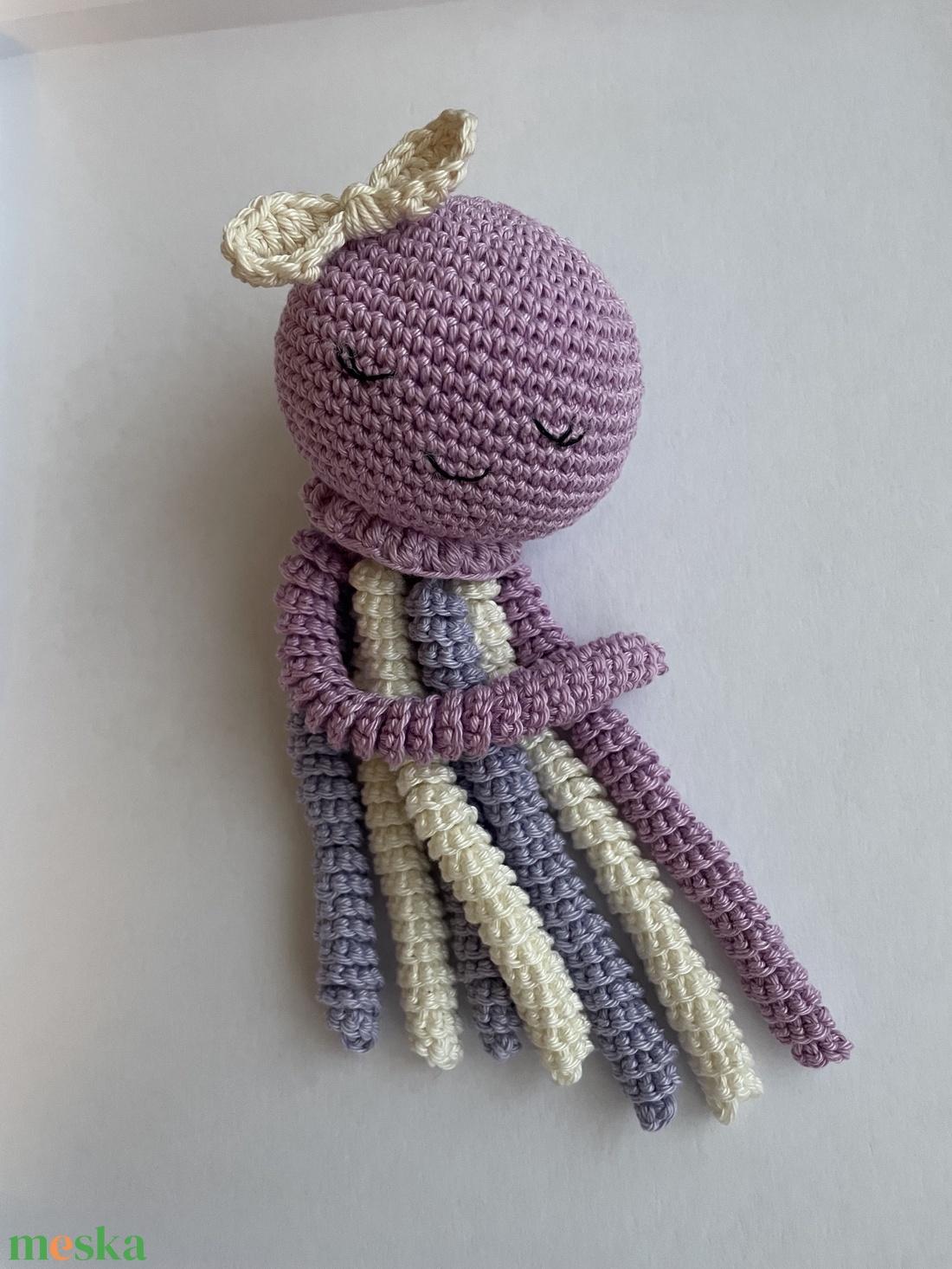 Horgolt lila polip - játék & sport - plüssállat & játékfigura - polip, medúza - Meska.hu