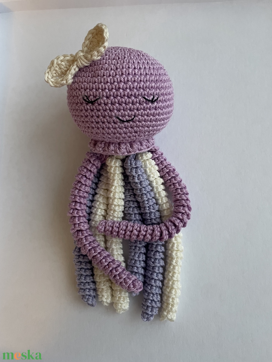 Horgolt lila polip - játék & sport - plüssállat & játékfigura - polip, medúza - Meska.hu