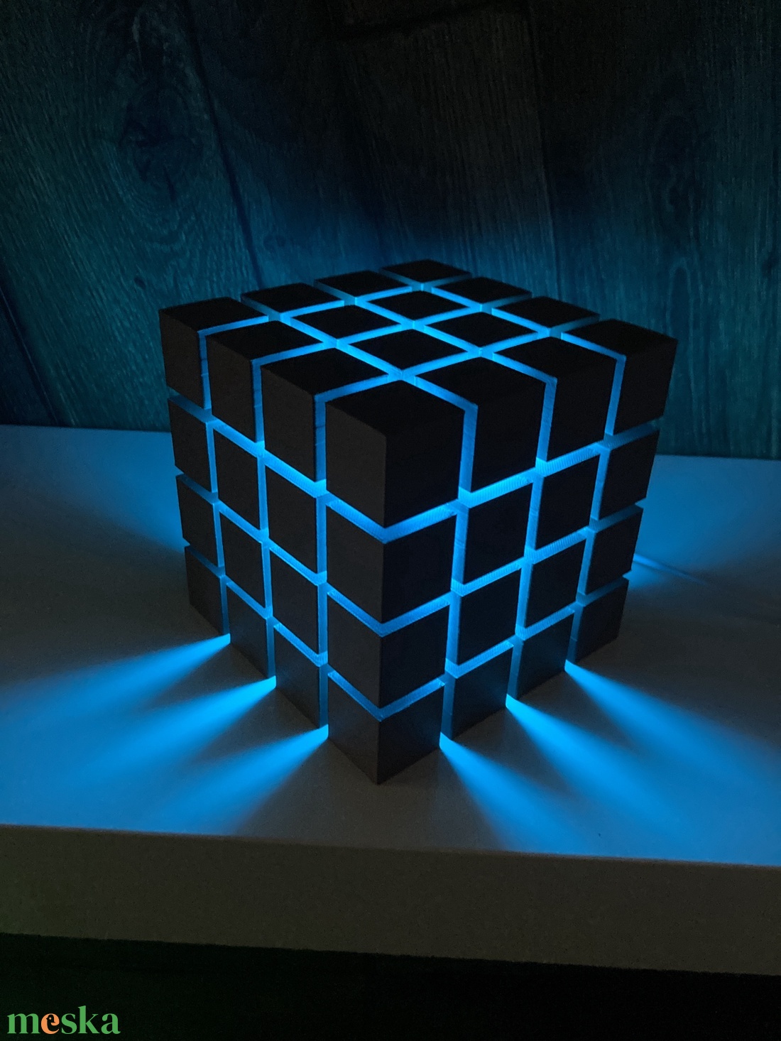 Rubik-kocka ihlette LED lámpa - kellékek & szerszámok - dekorációs kellékek - led-es fényfüzér - Meska.hu