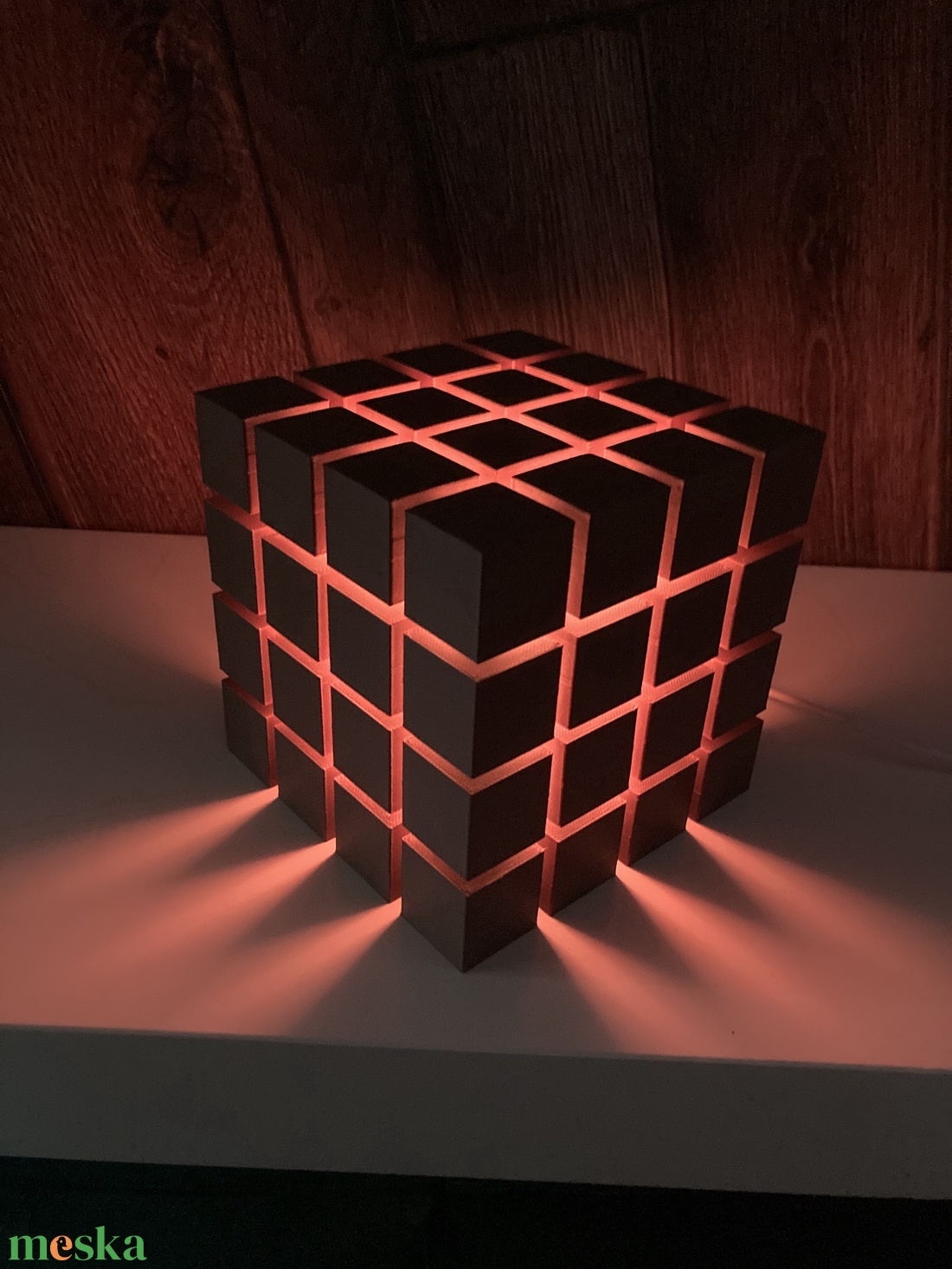 Rubik-kocka ihlette LED lámpa - kellékek & szerszámok - dekorációs kellékek - led-es fényfüzér - Meska.hu