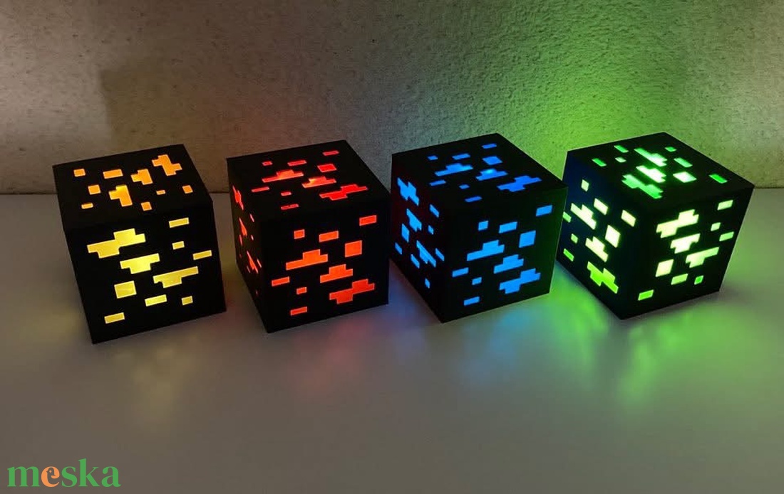 Minecraft gyémánt kocka - otthon & életmód - lámpa - asztali lámpa - Meska.hu Minecraft gyémánt kocka - otthon & életmód - lámpa - asztali lámpa - Meska.hu