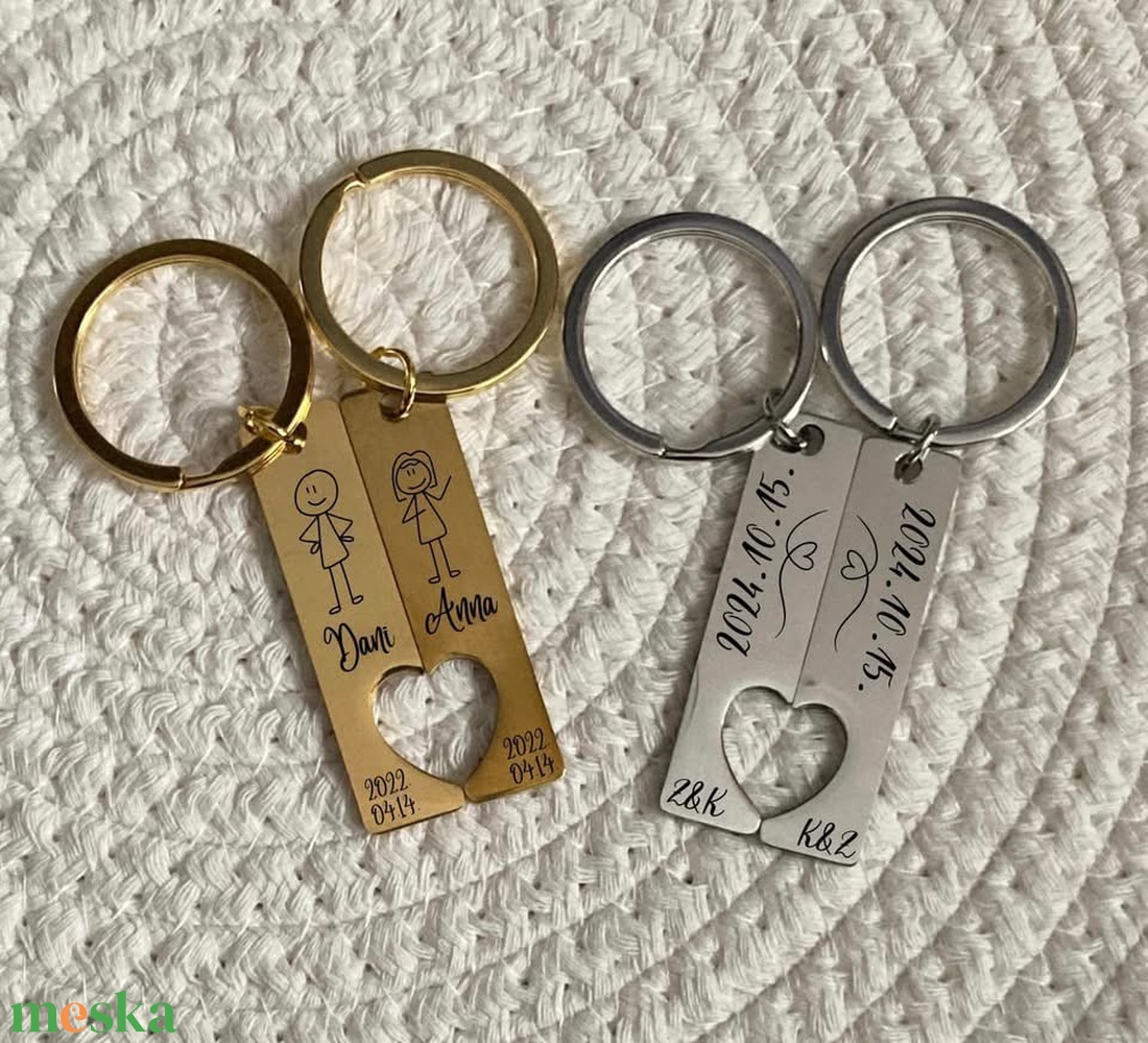 Szíves fém kulcstartó - táska & tok - kulcstartó & táskadísz - kulcstartó - Meska.hu