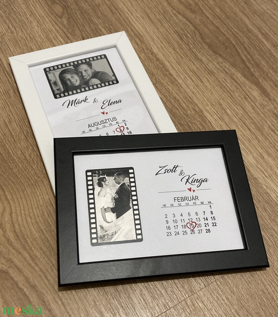 Fényképes, dátumos képkeret - kellékek & szerszámok - hobby fa alapanyag - képkeret - Meska.hu