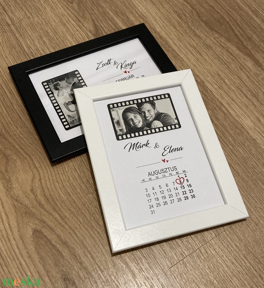 Fényképes, dátumos képkeret - kellékek & szerszámok - hobby fa alapanyag - képkeret - Meska.hu
