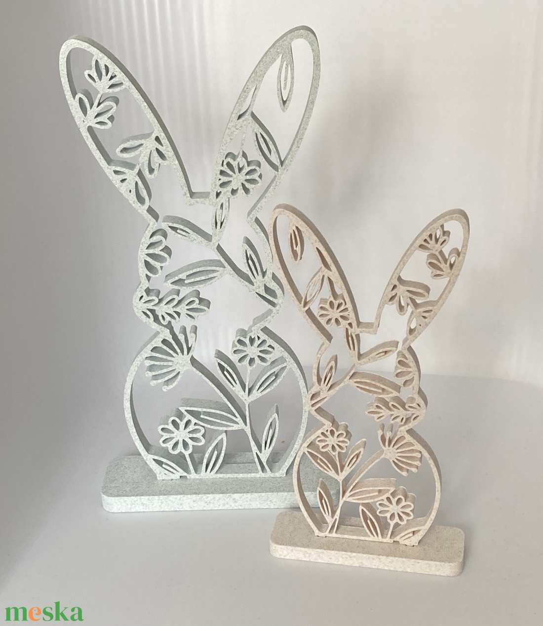 3D nyomtatott húsvéti nyuszi  � kőhatású, virágmintás dekoráció - ünnepi díszek, dekorációk - húsvéti díszek és dekorációk - húsvéti ablakdíszek - Meska.hu