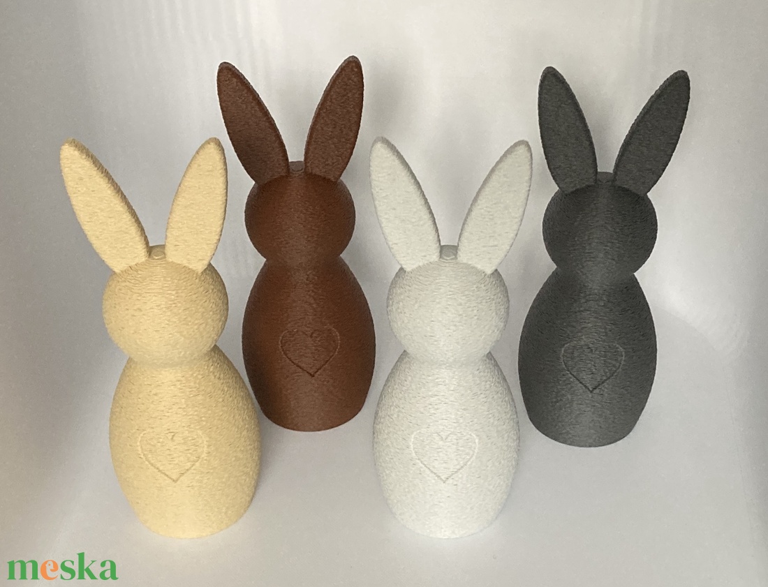 Szívecskés húsvéti nyuszi figura - ünnepi díszek, dekorációk - húsvéti díszek és dekorációk - húsvéti ablakdíszek - Meska.hu