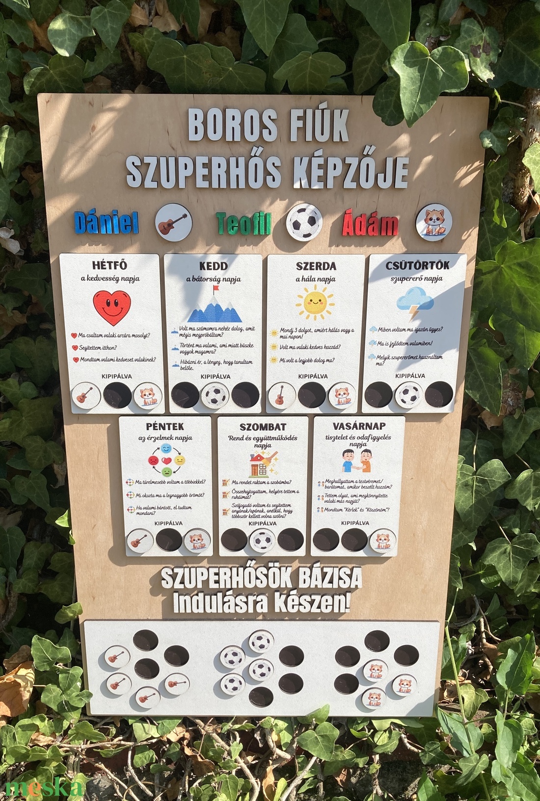 Szuperhős Képző � Személyre Szabható Mágneses Jutalmazó Tábla Gyerekeknek - baba - mama - babaszoba dekoráció - gyerek névtábla - Meska.hu