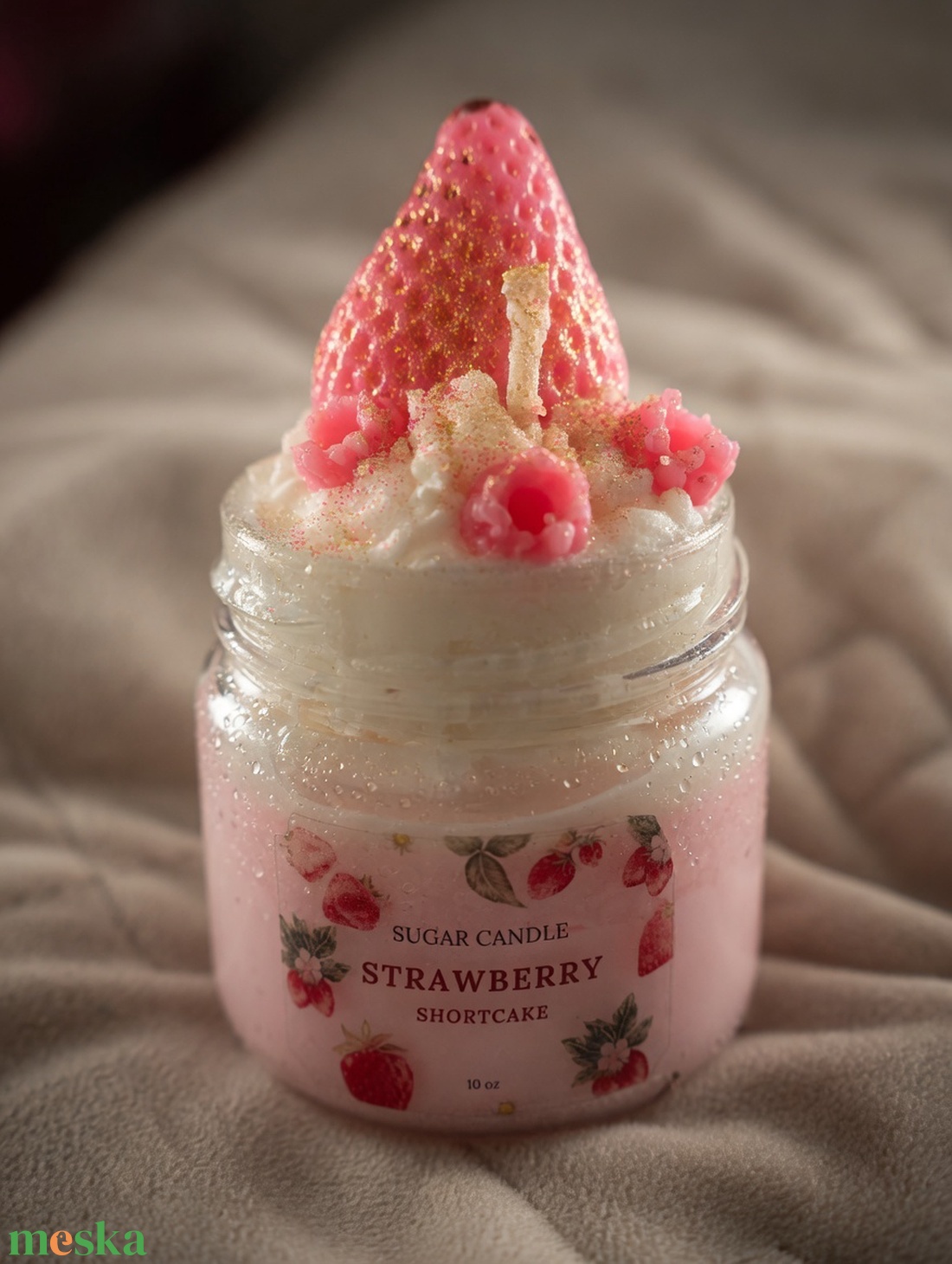 Strawberry Shortcake � Édes eperkrémes kézműves gyertya - otthon & életmód - gyertya, illat, aroma - gyertya - Meska.hu