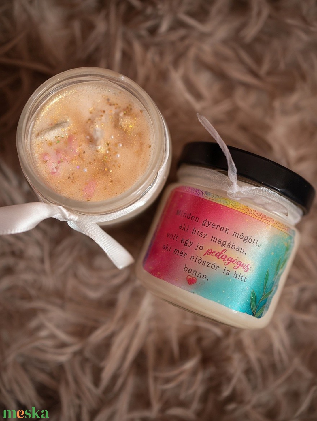 Pedagógus Köszönet Gyertya � 100ml Kézműves Gyertya  - otthon & életmód - gyertya, illat, aroma - gyertya - Meska.hu