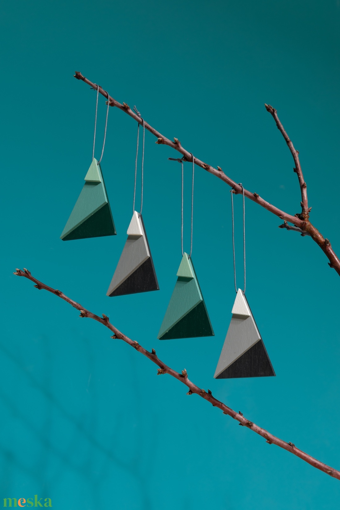 Színtömbös karácsonyfadísz - szürke - karácsony - karácsonyi lakásdekoráció - karácsonyfadíszek - Meska.hu