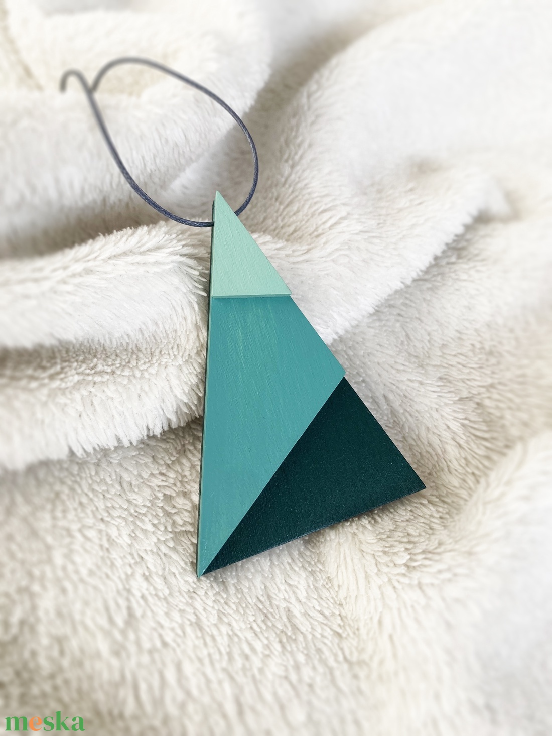 Színtömbös karácsonyfadísz - türkiz - karácsony - karácsonyi lakásdekoráció - karácsonyfadíszek - Meska.hu