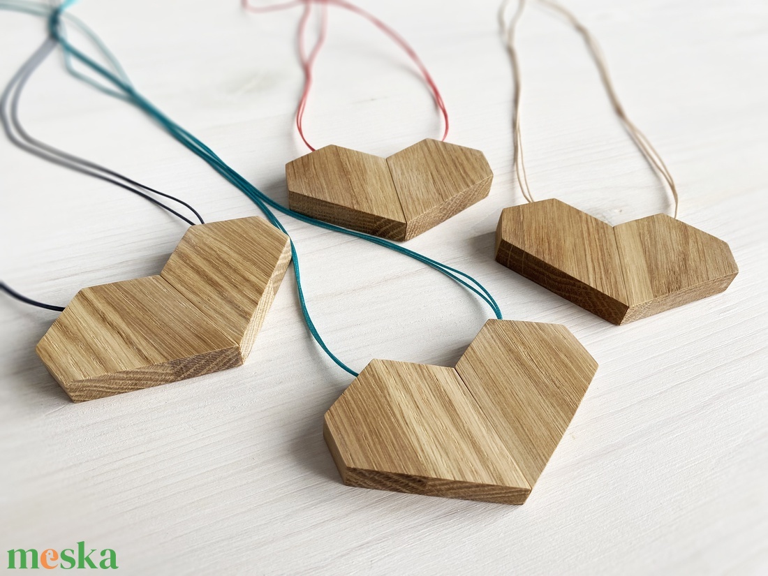 Szív fa medál - ékszer - nyaklánc - medál - Meska.hu