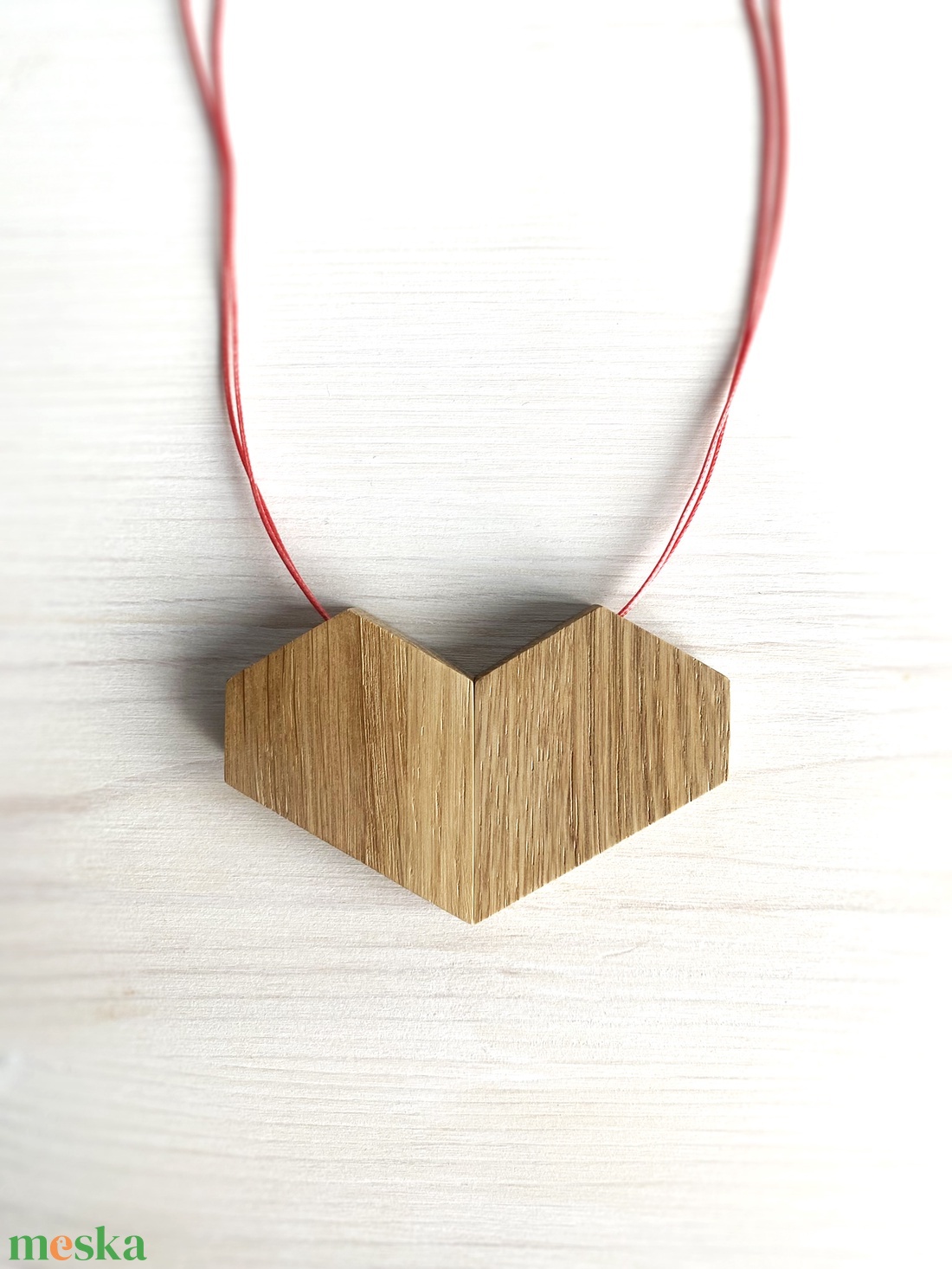Szív fa medál - ékszer - nyaklánc - medál - Meska.hu