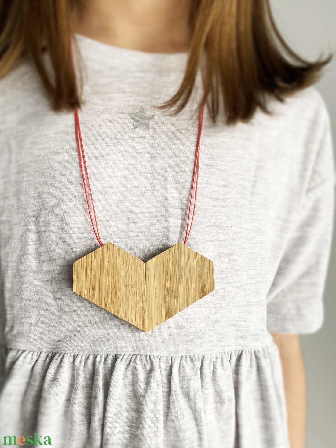 Szív fa medál - ékszer - nyaklánc - medál - Meska.hu