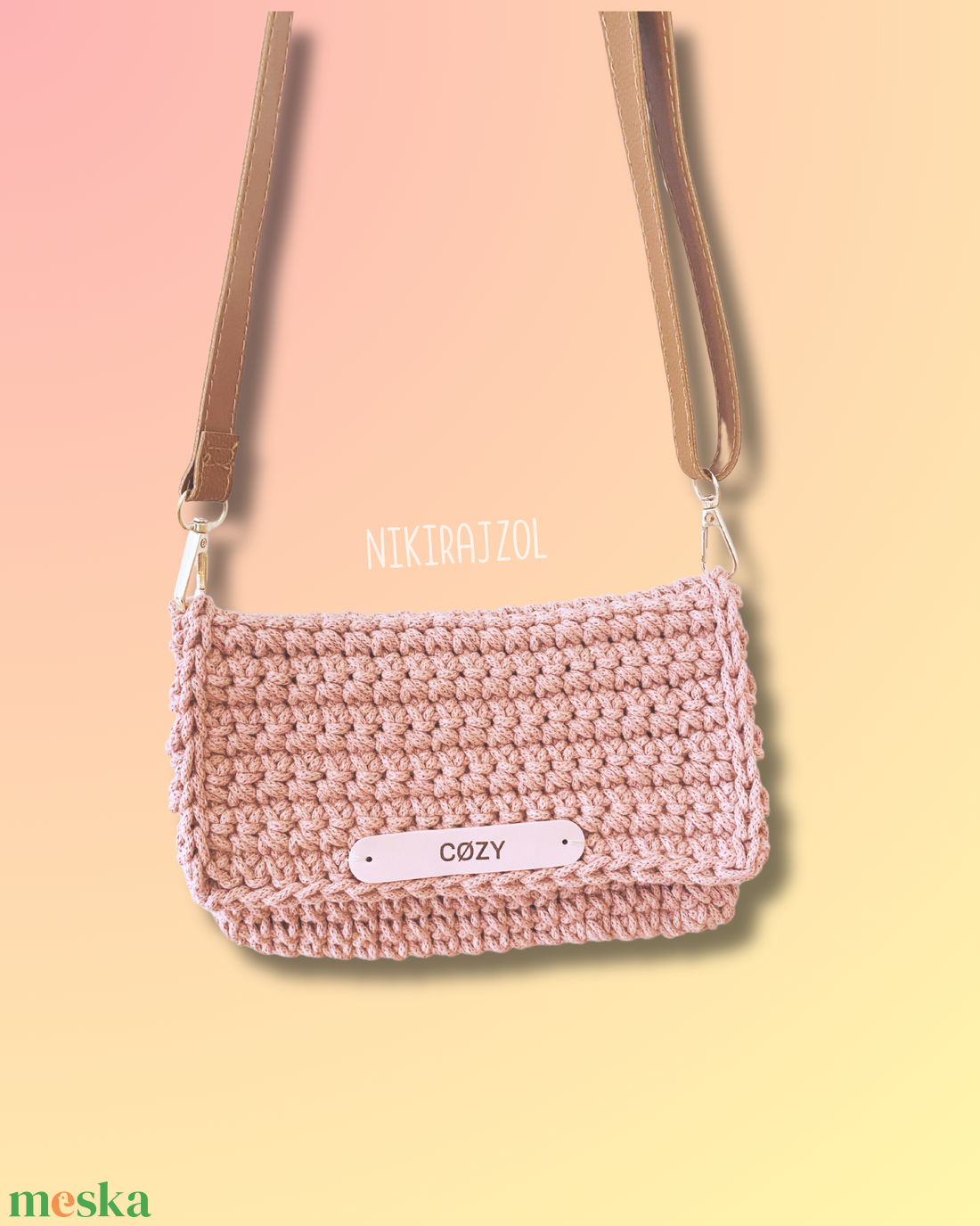Horgolt clutch táska - táska & tok - kézitáska & válltáska - válltáska - Meska.hu