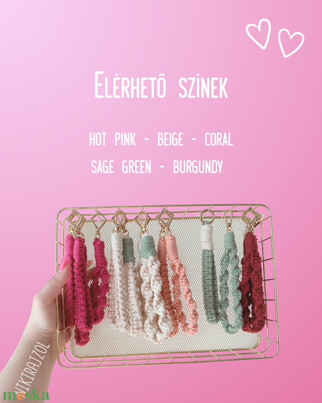 Makramé wristlet kulcstartó - táska & tok - kulcstartó & táskadísz - kulcstartó - Meska.hu