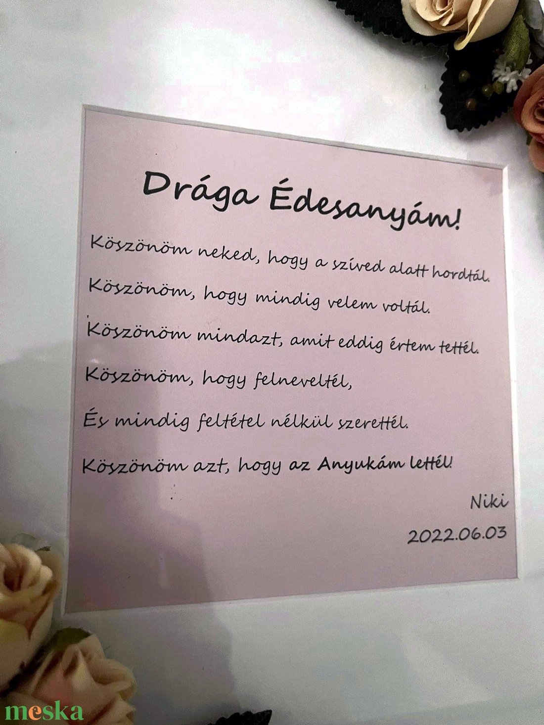 Szülőköszöntő ajándék képkeret, virág ajándék szülőköszöntő esküvőre - esküvő - emlék & ajándék - szülőköszöntő ajándék - Meska.hu