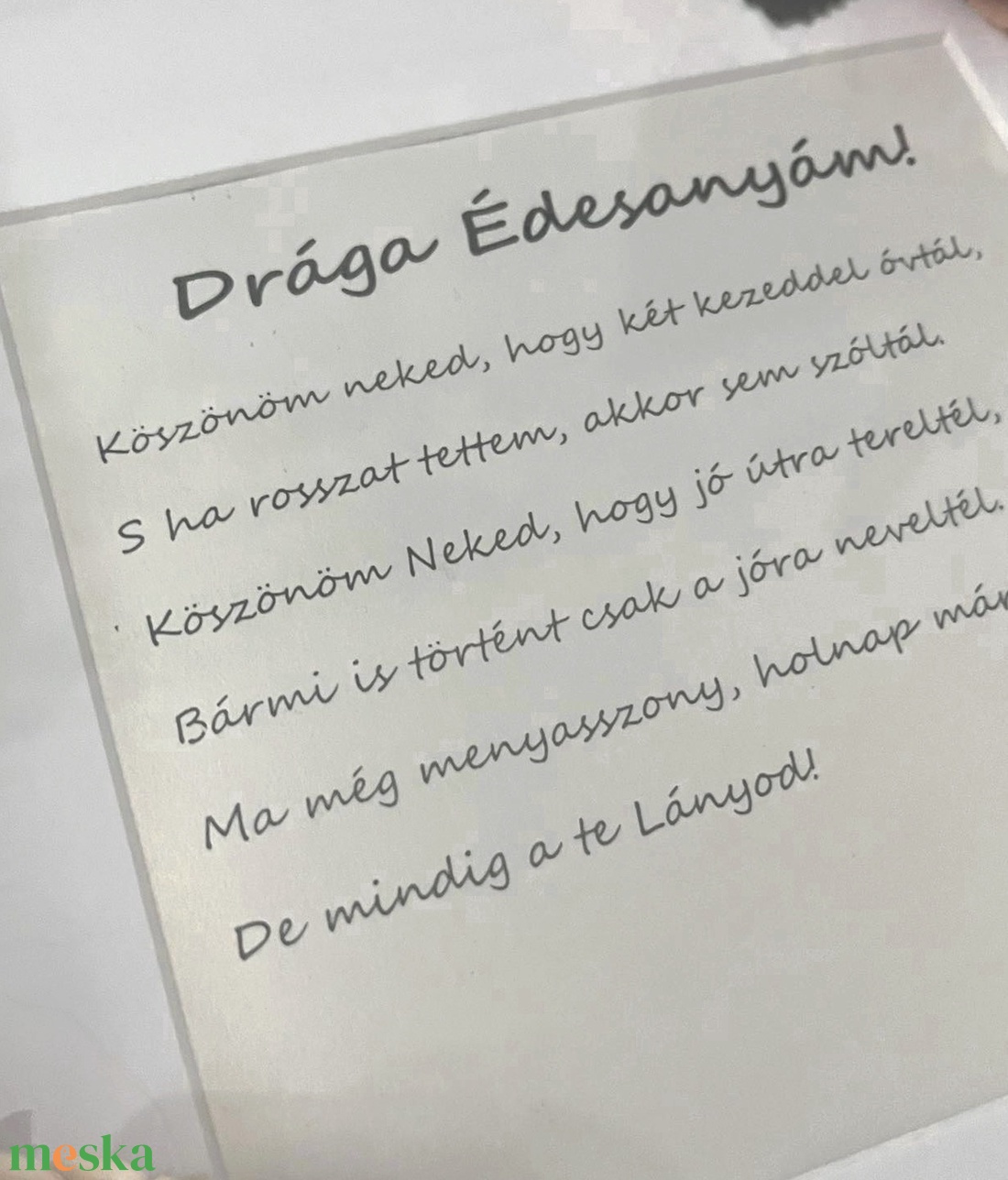 Szülőköszöntő ajándék képkeret, virág ajándék szülőköszöntő esküvőre - esküvő - emlék & ajándék - szülőköszöntő ajándék - Meska.hu