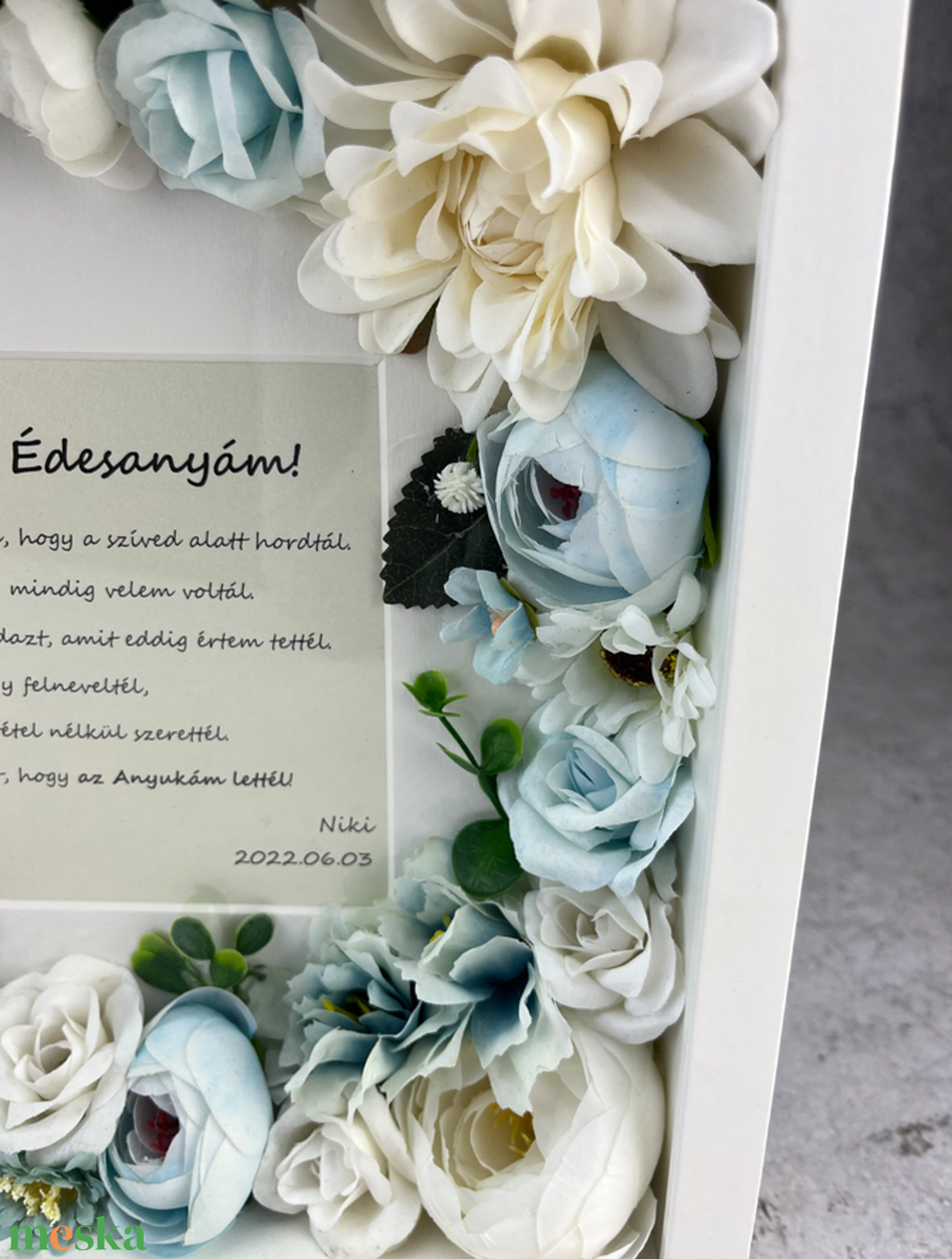 Szülőköszöntő ajándék képkeret, virág ajándék szülőköszöntő esküvőre - esküvő - emlék & ajándék - szülőköszöntő ajándék - Meska.hu