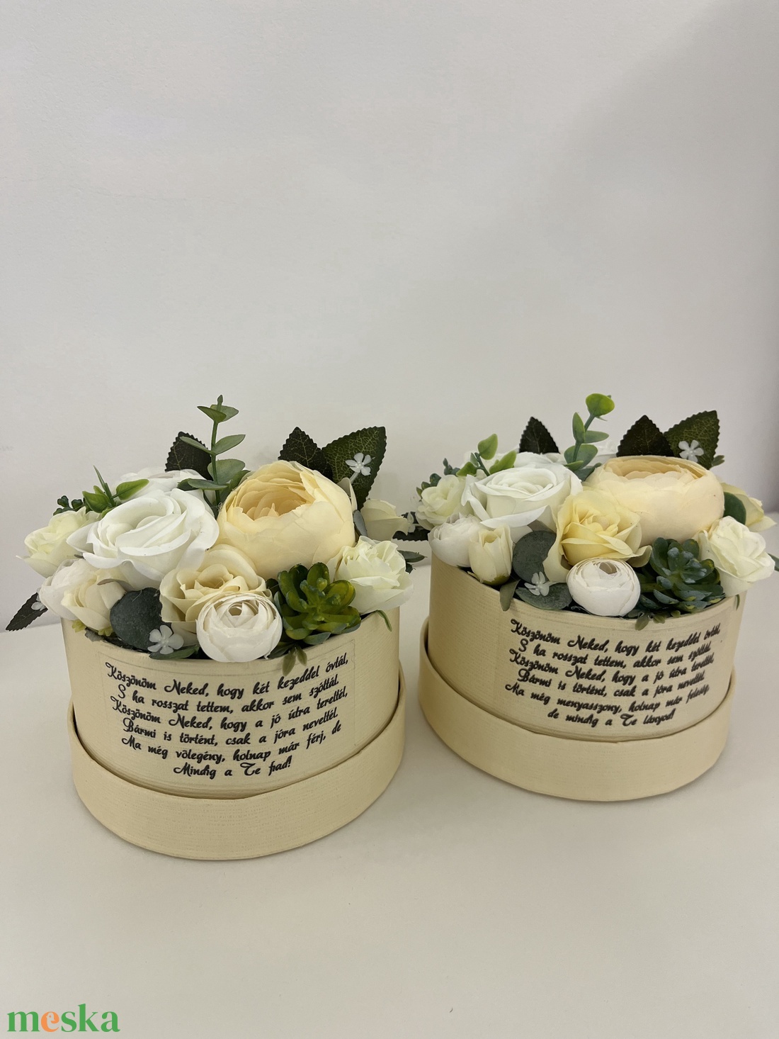 Szülőköszöntő virágbox  - esküvő - emlék & ajándék - szülőköszöntő ajándék - Meska.hu