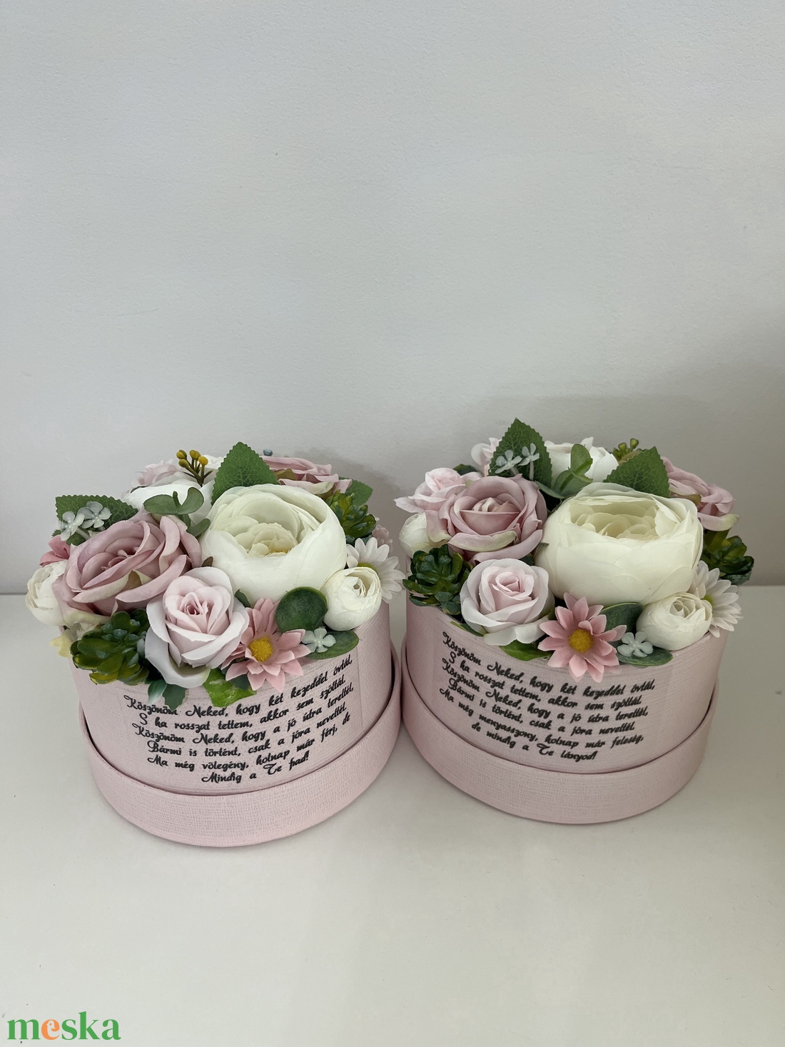 Szülőköszöntő virágbox  - esküvő - emlék & ajándék - szülőköszöntő ajándék - Meska.hu