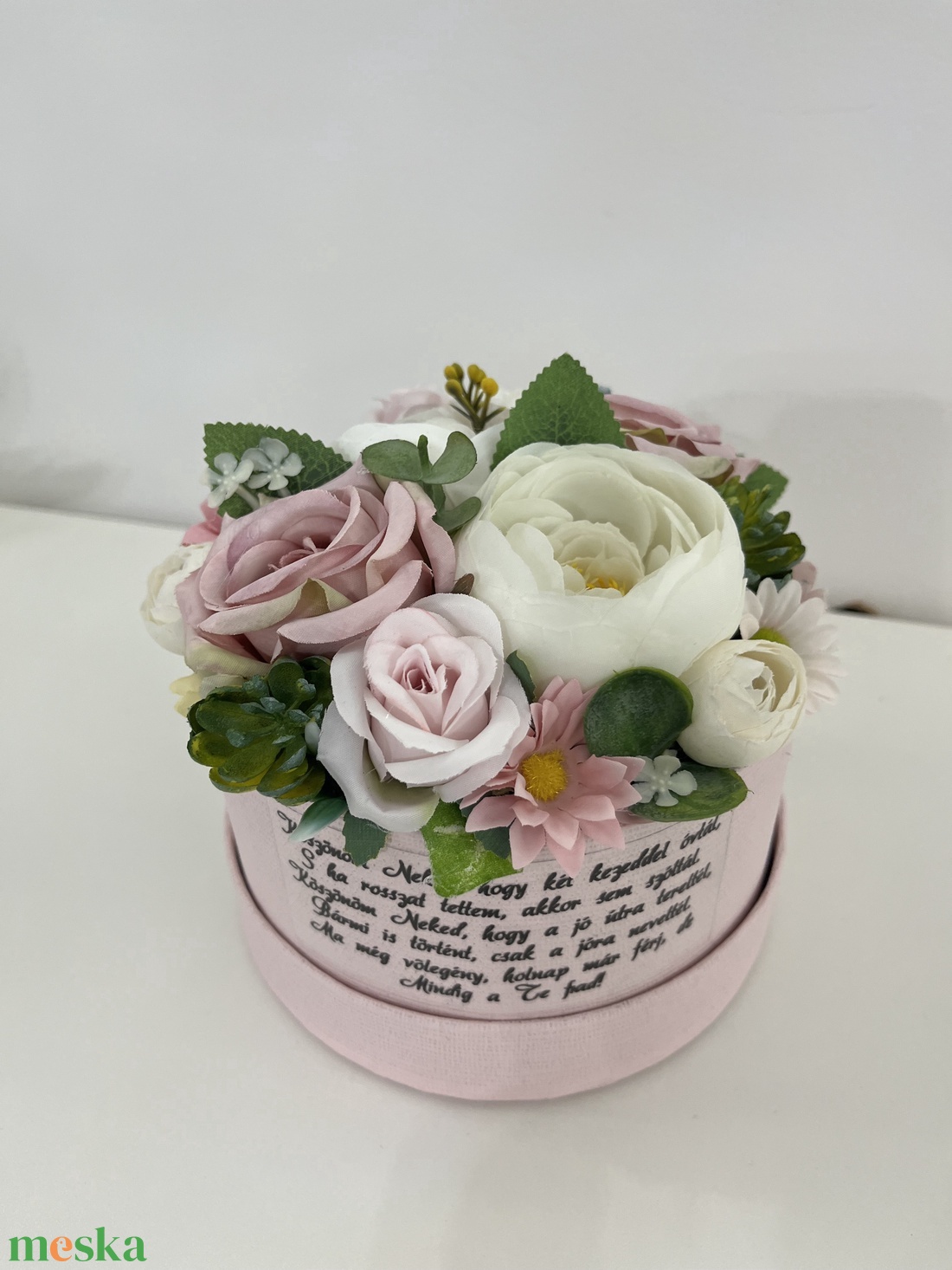 Szülőköszöntő virágbox  - esküvő - emlék & ajándék - szülőköszöntő ajándék - Meska.hu