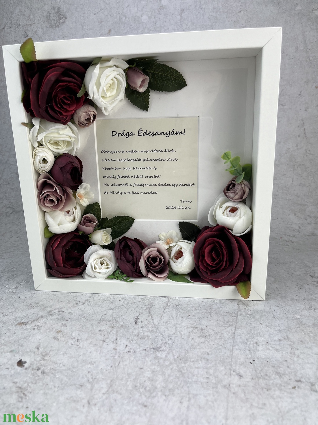 Szülőköszöntő ajándék képkeret, virág ajándék szülőköszöntő esküvőre - esküvő - emlék & ajándék - szülőköszöntő ajándék - Meska.hu