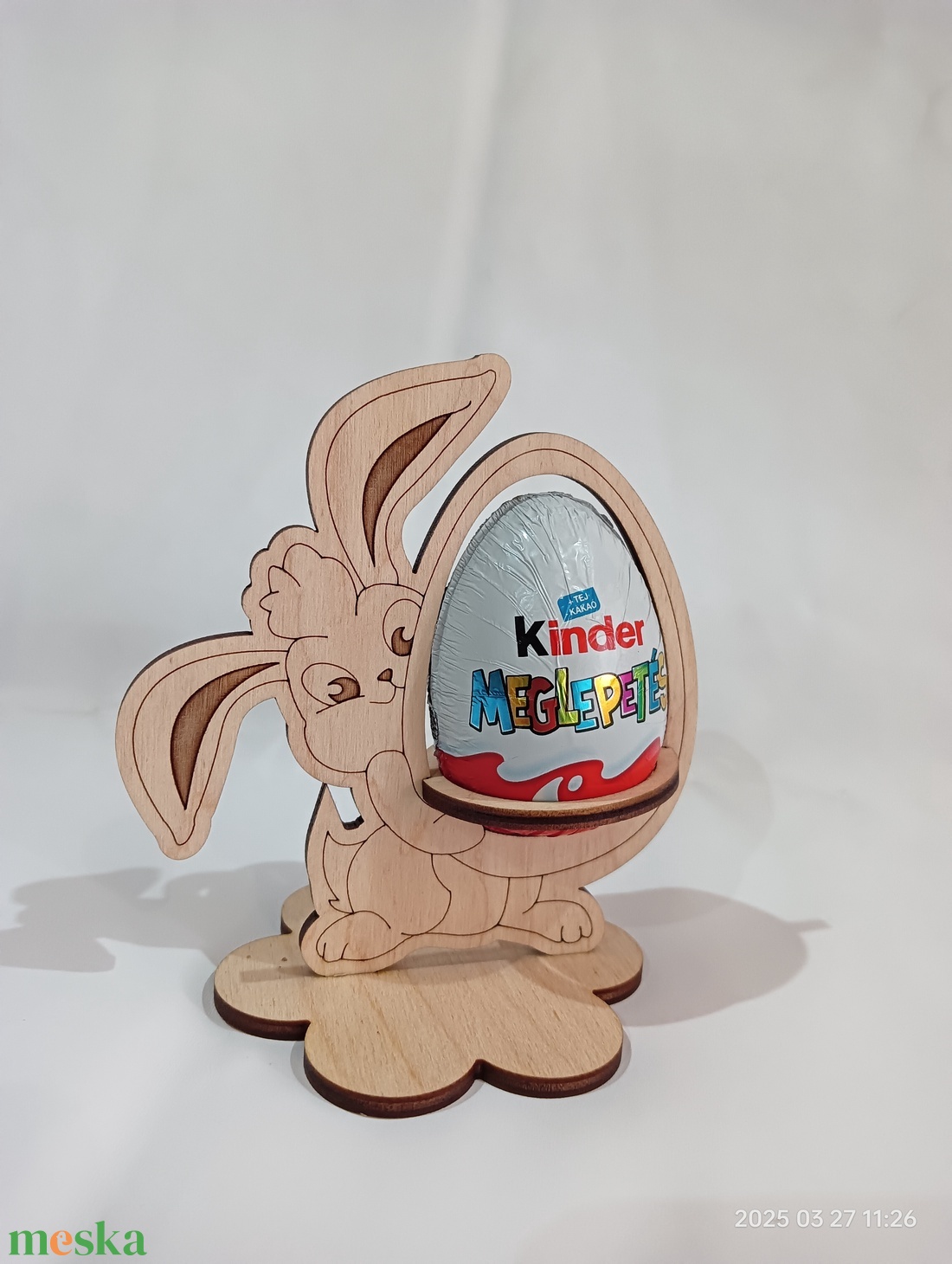 Kinder nyuszi - karácsony - karácsonyi lakásdekoráció - ünnepi asztaldekoráció - Meska.hu