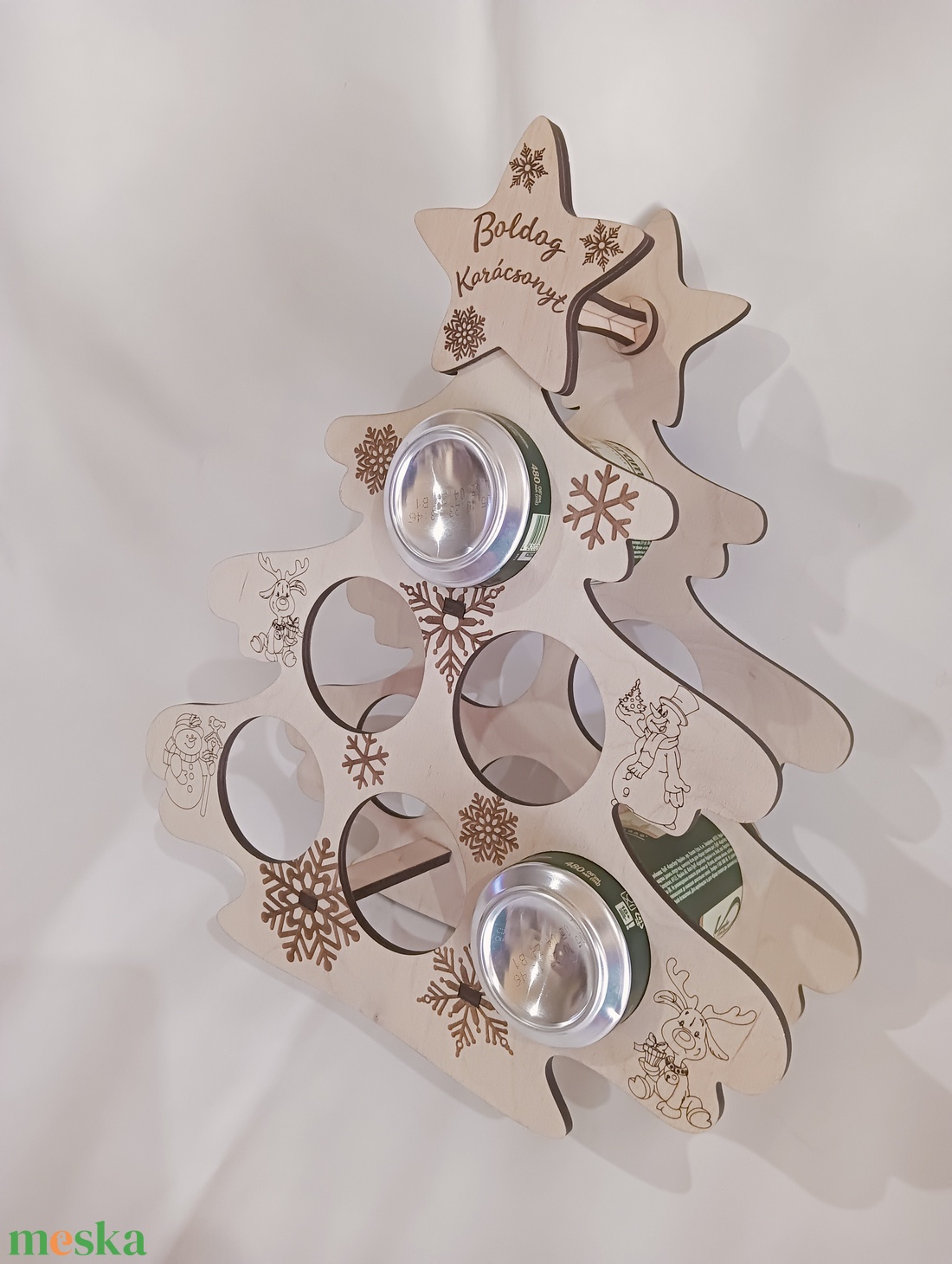 Sörtartó karácsonyfa  - karácsony - karácsonyi lakásdekoráció - karácsonyfadíszek - Meska.hu