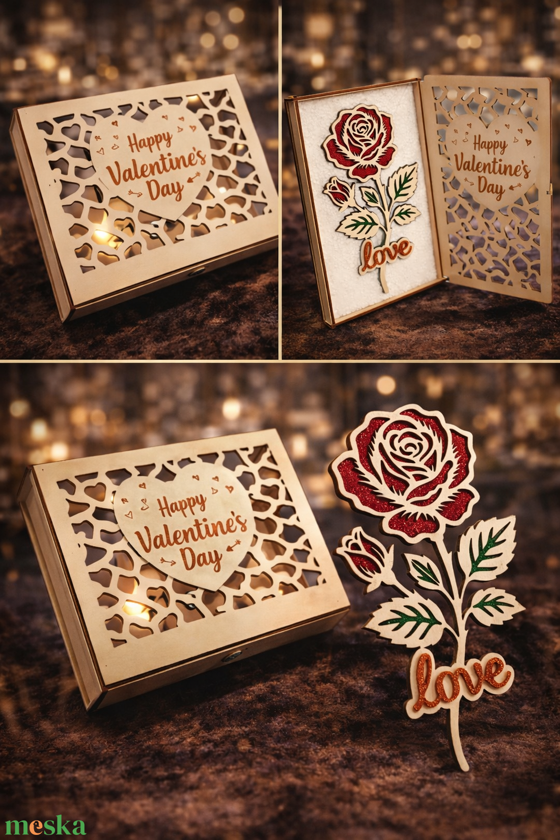 Valentin napi rózsa  - otthon & életmód - dekoráció - asztal és polc dekoráció - díszdoboz - Meska.hu