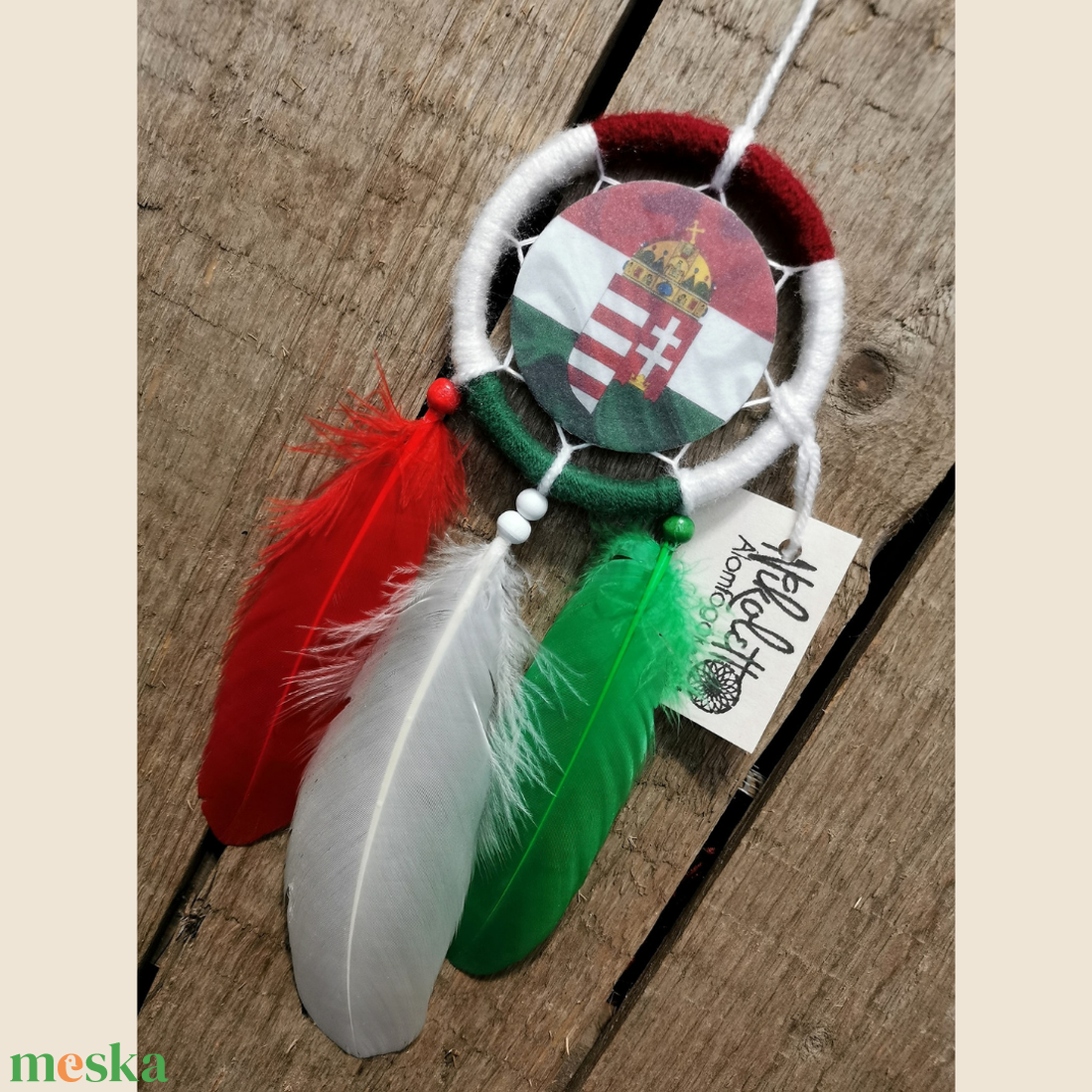 Magyar címeres, zászlós, fényképes álomfogó - Nikolett Álomfogók - otthon & életmód - dekoráció - fali és függő dekoráció - álomfogó - Meska.hu