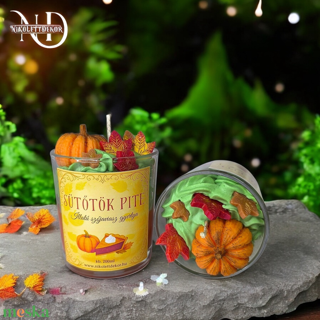 Sütőtök pite illatú szójaviasz gyertya - 200ml - otthon & életmód - gyertya, illat, aroma - gyertya - Meska.hu