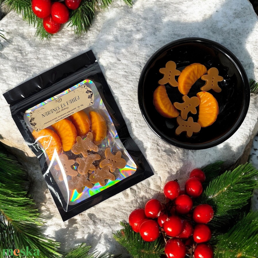 Narancs és Fahéj 30g - szójaviasz illatviasz - Nikolett Dekor - otthon & életmód - gyertya, illat, aroma - illatviasz - Meska.hu