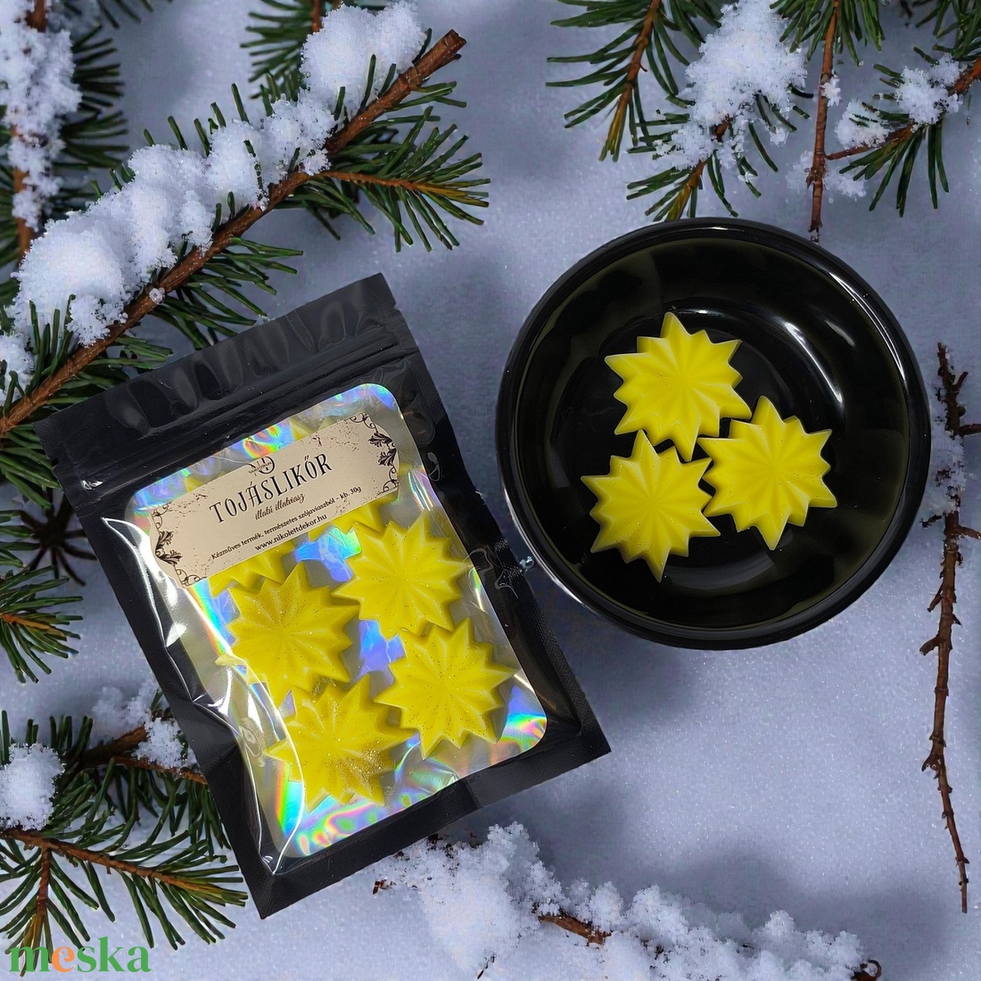 Tojáslikőr 30g - karácsonyi szójaviasz illatviasz - Nikolett Dekor - otthon & életmód - gyertya, illat, aroma - illatviasz - Meska.hu