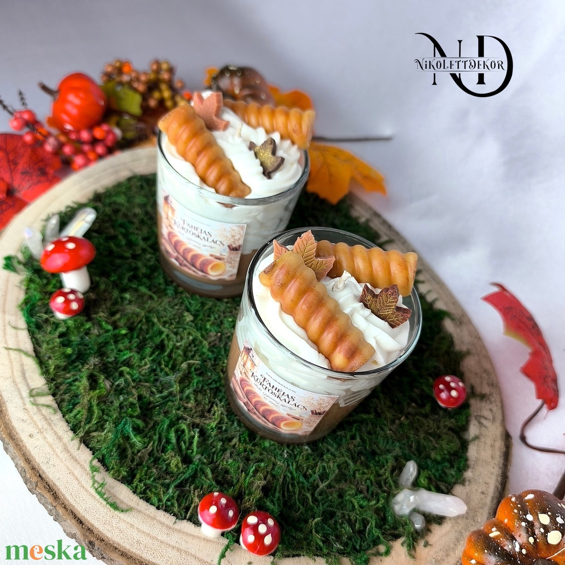 Fahéjas kürtőskalács illatú szójagyertya  - Nikolett Dekor - otthon & életmód - gyertya, illat, aroma - gyertya - Meska.hu