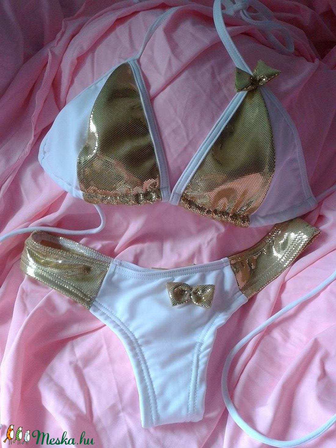 Arany-fehér bikini - ruha & divat - női ruha - top - Meska.hu Arany-fehér bikini - ruha & divat - női ruha - top - Meska.hu