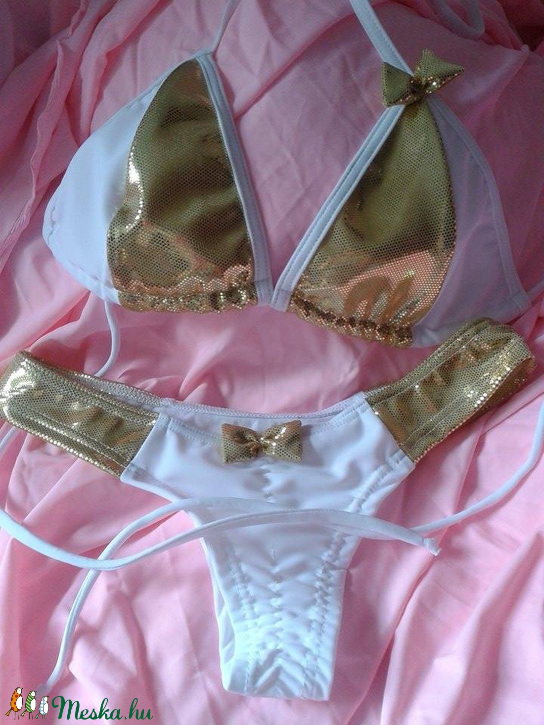 Arany-fehér bikini - ruha & divat - női ruha - top - Meska.hu Arany-fehér bikini - ruha & divat - női ruha - top - Meska.hu