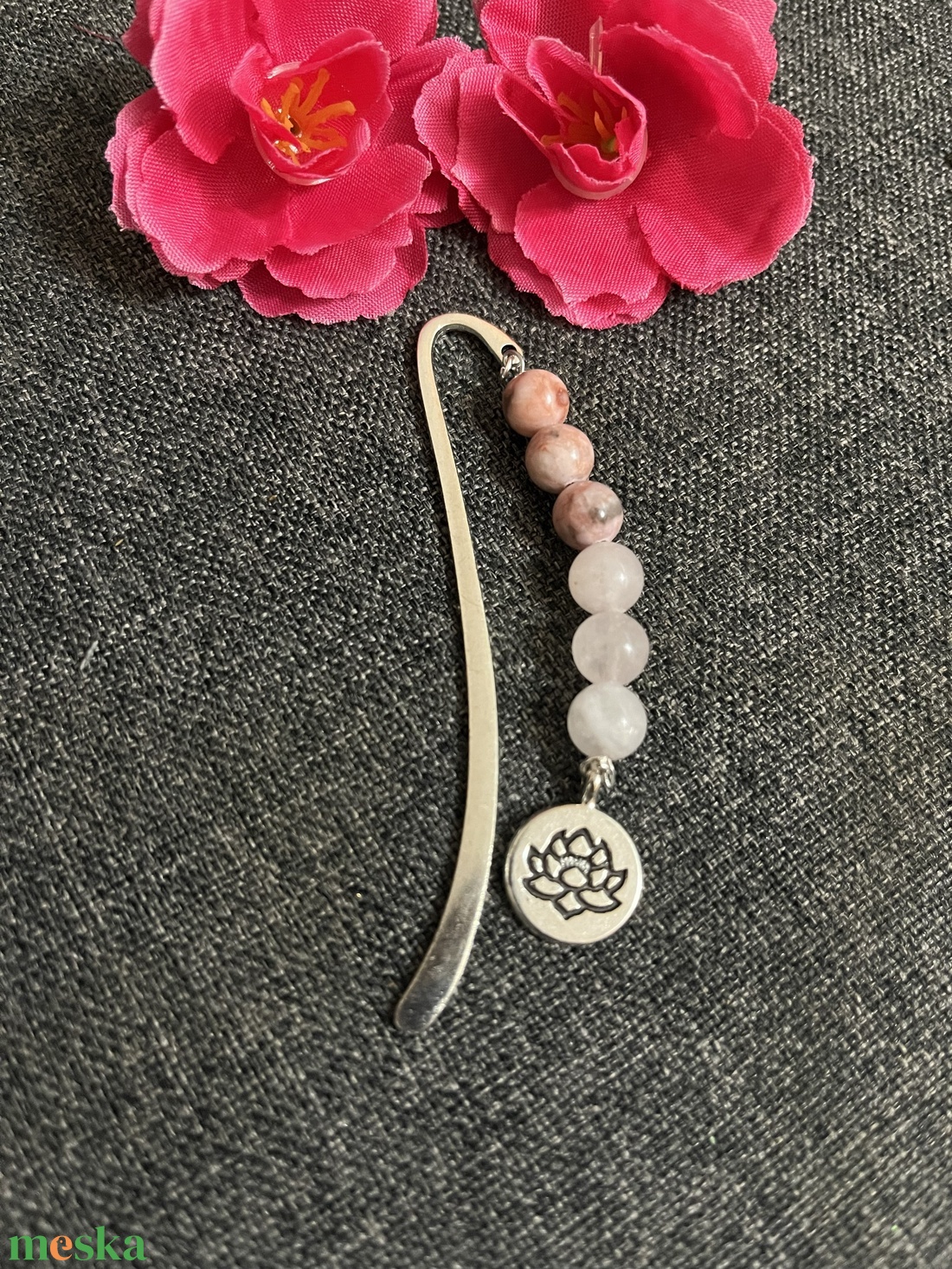 Ásványgyöngy könyvjelző - könyv & zene - könyvjelző - Meska.hu