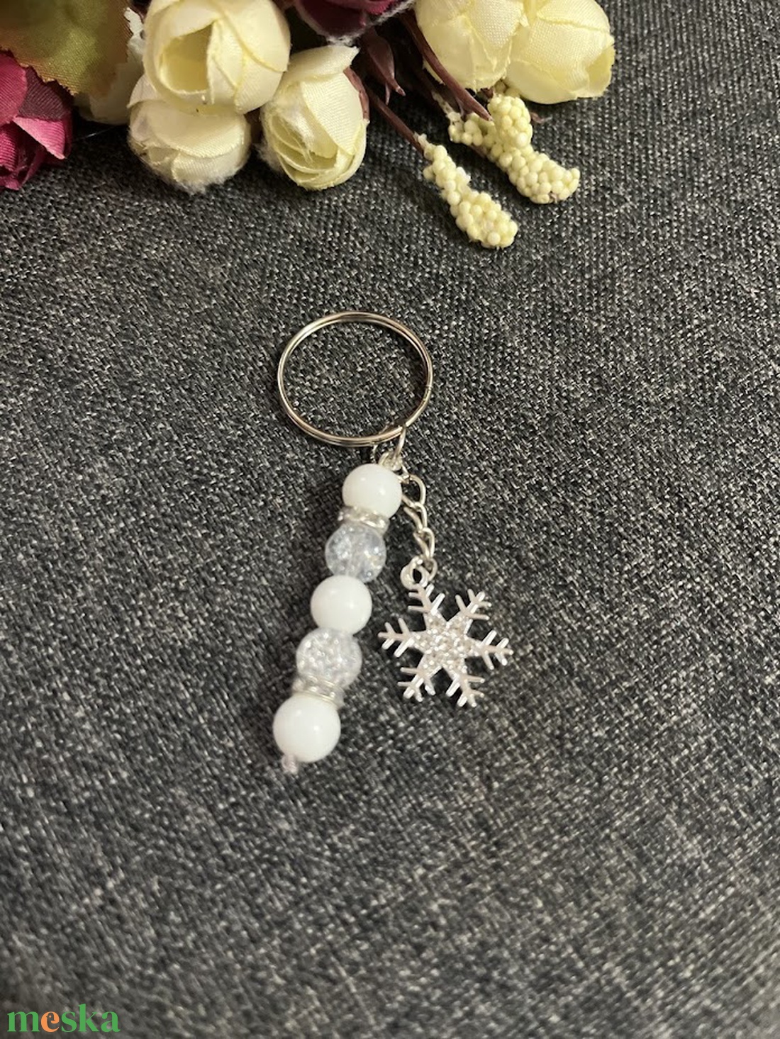 Hópehely hópihe kulcstartó - táska & tok - kulcstartó & táskadísz - kulcstartó - Meska.hu