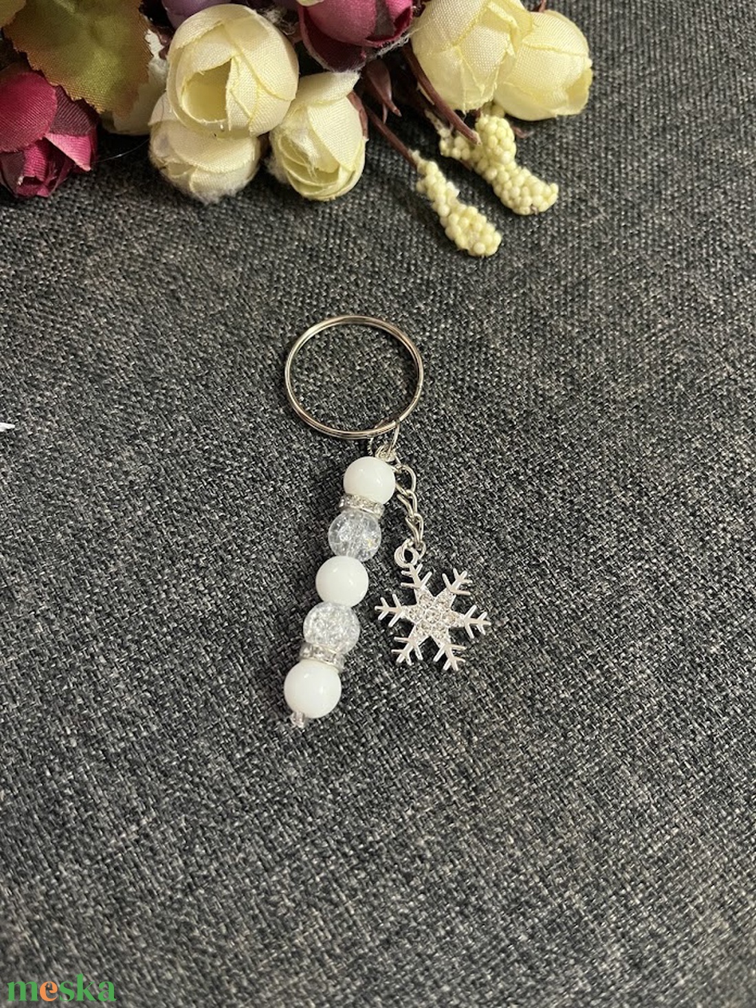 Hópehely hópihe kulcstartó - táska & tok - kulcstartó & táskadísz - kulcstartó - Meska.hu