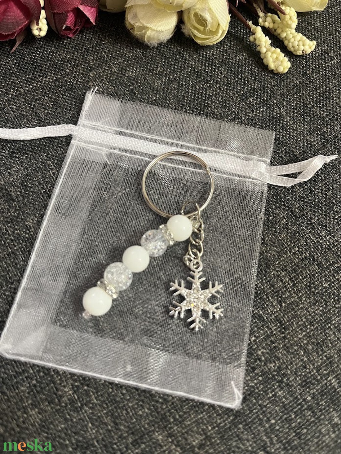 Hópehely hópihe kulcstartó - táska & tok - kulcstartó & táskadísz - kulcstartó - Meska.hu