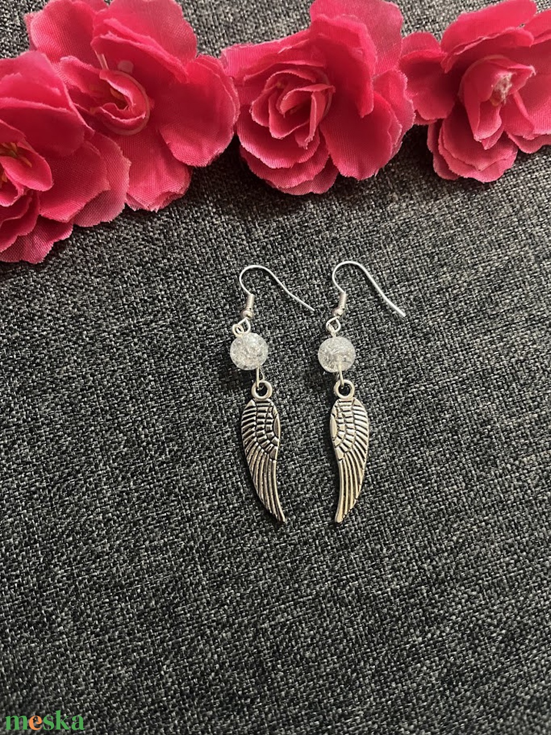 Angyalszárny fülbevaló - ékszer - fülbevaló - lógó fülbevaló - Meska.hu