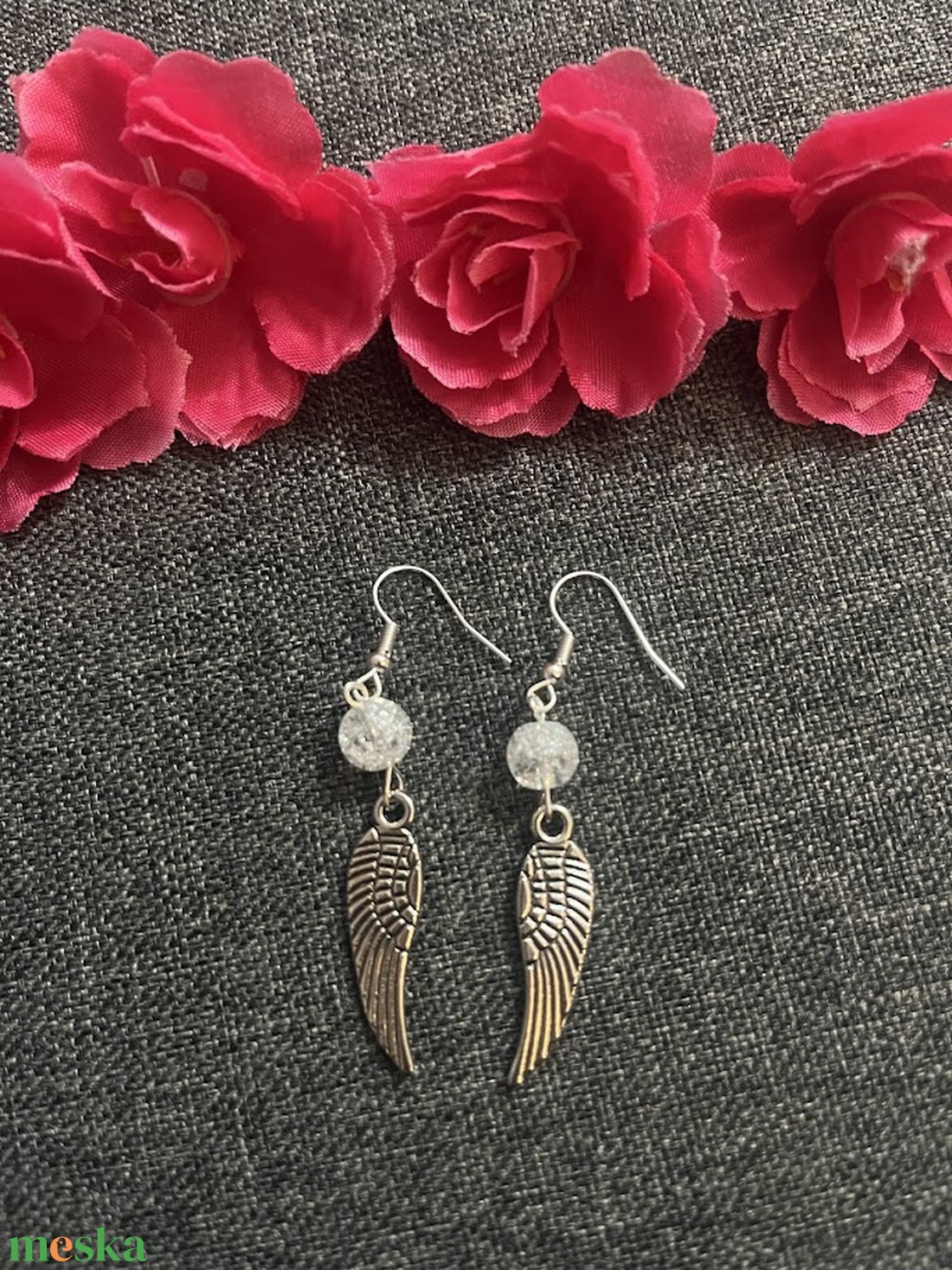 Angyalszárny fülbevaló - ékszer - fülbevaló - lógó fülbevaló - Meska.hu