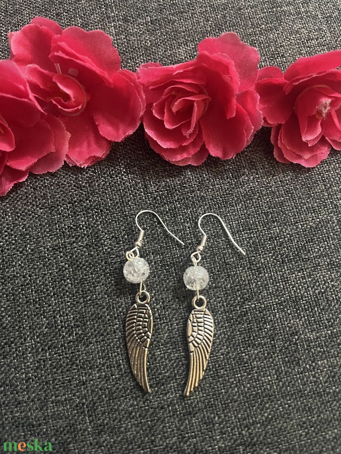 Angyalszárny fülbevaló - ékszer - fülbevaló - lógó fülbevaló - Meska.hu